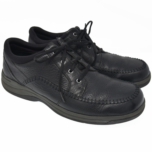 *CLARKS Sz 12M Black Leather Oxford Comfort Moc main image 6